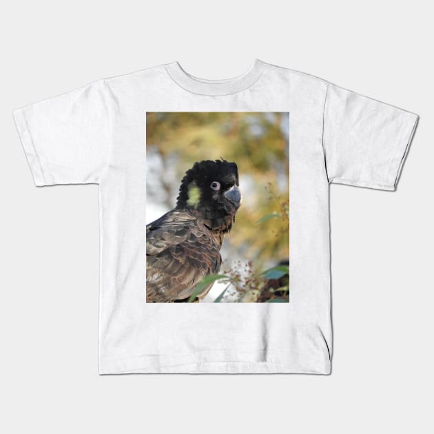 Yellow-tailed Black Cockatoo Kids T-Shirt by kirstybush